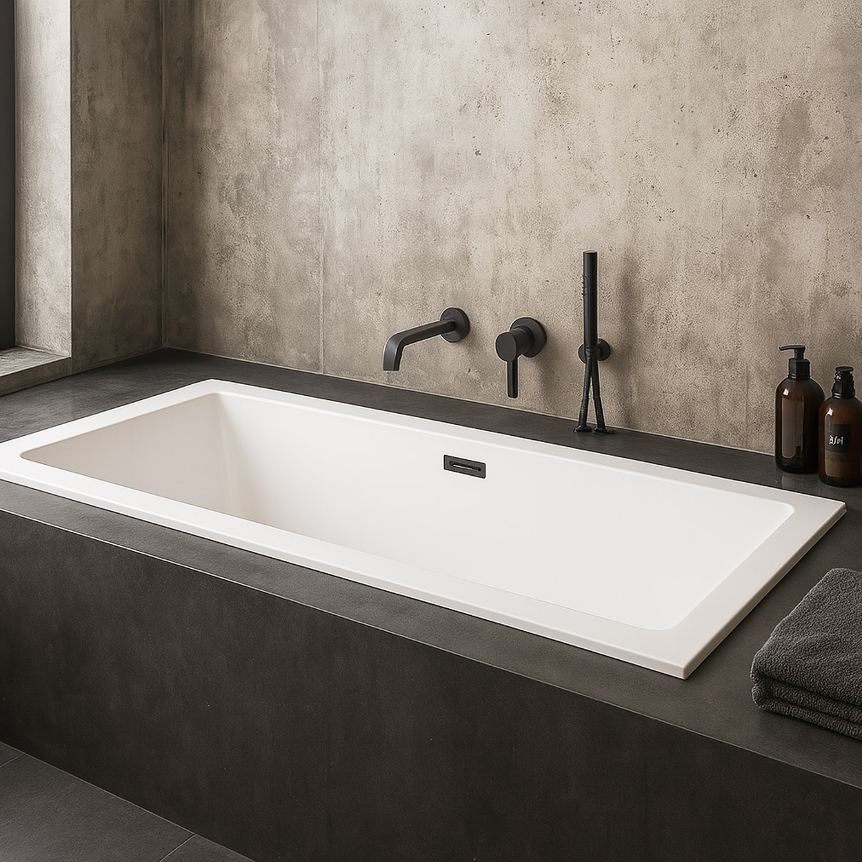 Wiesbaden Santino SQ  Duo Inbouw Ligbad Acryl Glans Wit 180cm
